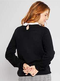 Camisola fina com gola Claudine - Kiabi
