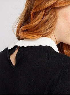 Camisola fina com gola Claudine - Kiabi