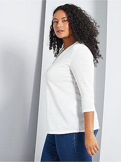 Camisola fina com gola em V - Kiabi