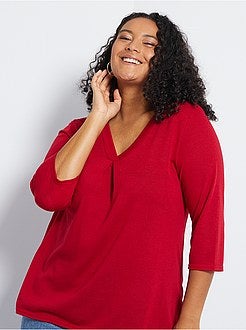 Camisola fina com gola em V - Kiabi