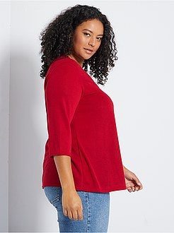 Camisola fina com gola em V - Kiabi