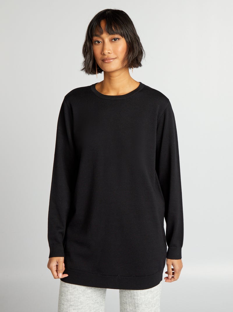 Camisola fina de corte comprido PRETO - Kiabi