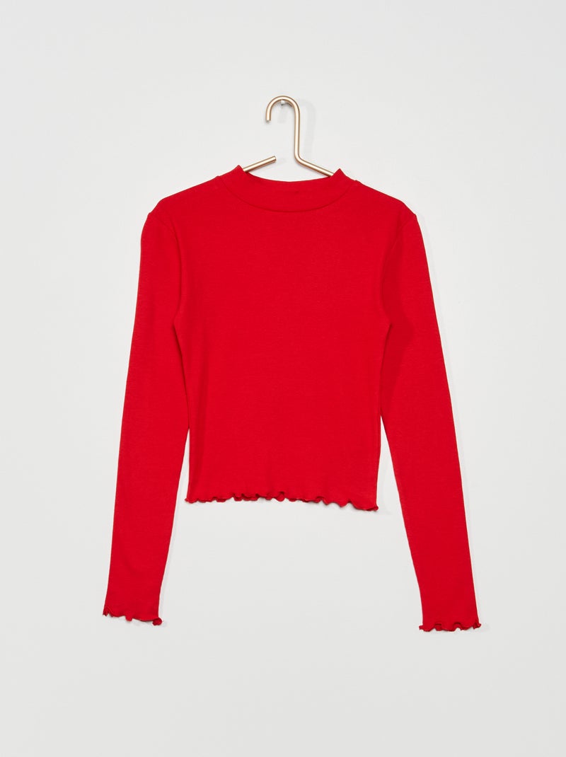 Camisola fina de gola alta VERMELHO - Kiabi