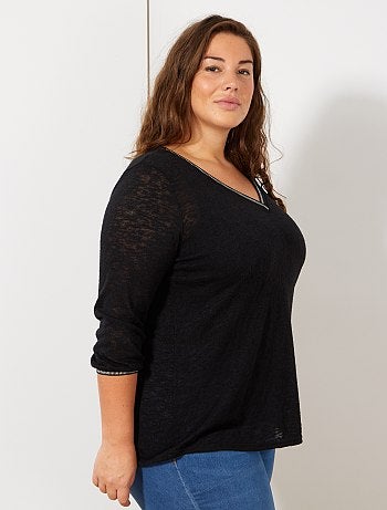 Camisola fina efeito linho - Kiabi