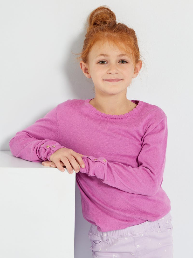 Camisola fina em algodão Violeta Rosa - Kiabi