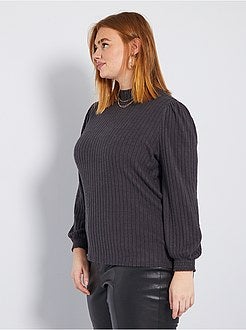 Camisola fina em malha peluche - Kiabi