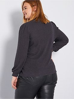 Camisola fina em malha peluche - Kiabi