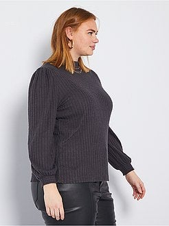 Camisola fina em malha peluche - Kiabi