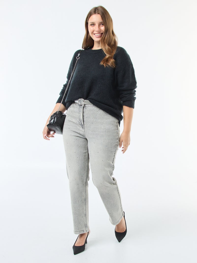 Camisola fina em malha quente Preto - Kiabi