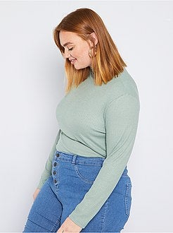 Camisola fina nervurada - Kiabi