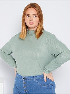 Camisola fina nervurada - Kiabi