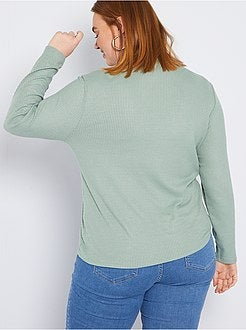 Camisola fina nervurada - Kiabi