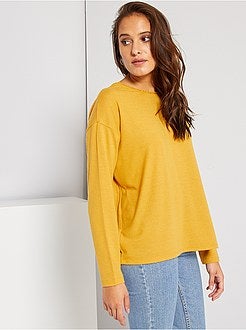 Camisola fina pormenores de renda - Kiabi