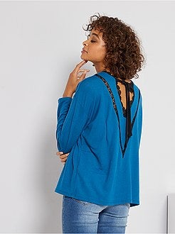 Camisola fina pormenores de renda - Kiabi