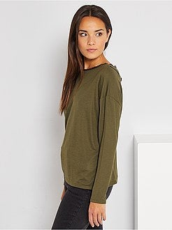 Camisola fina pormenores de renda - Kiabi