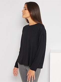 Camisola fina pormenores de renda - Kiabi