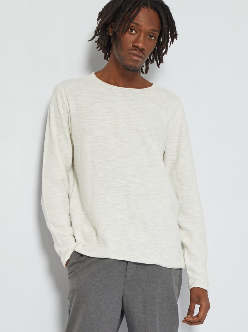 Camisola fina 'Produkt' Branco - Kiabi