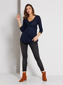 Camisola fina tipo blusa pré-mamã - Kiabi