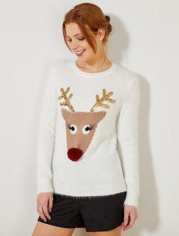 Camisola fofinha 'cabeça de rena' - Kiabi