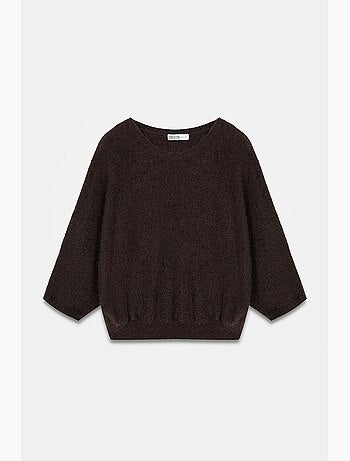 Camisola folgada canelada com gola redonda dilvin
