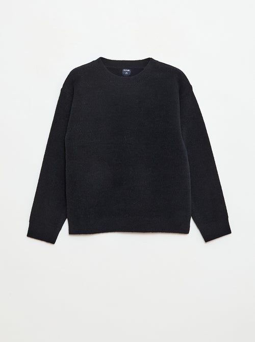 Camisola folgada de gola redonda lisa - Kiabi