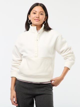 Camisola gola alta com efeito de lã de ovelha