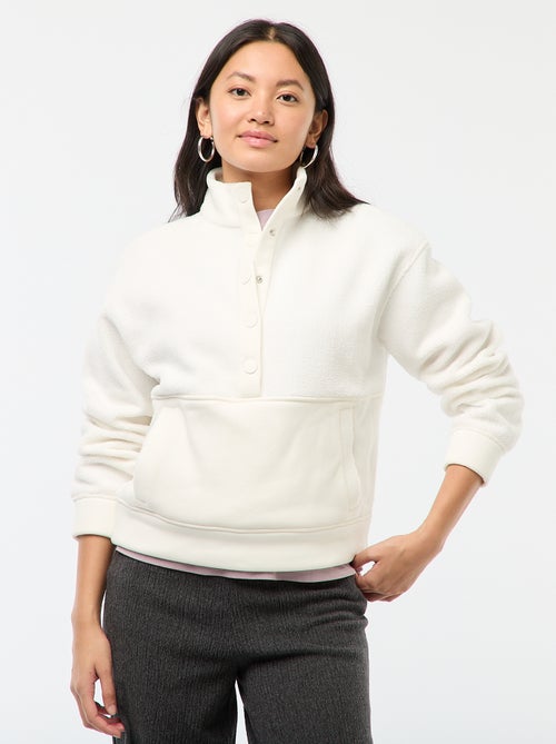 Camisola gola alta com efeito de lã de ovelha - Kiabi