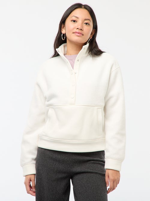 Camisola gola alta com efeito de lã de ovelha - Kiabi