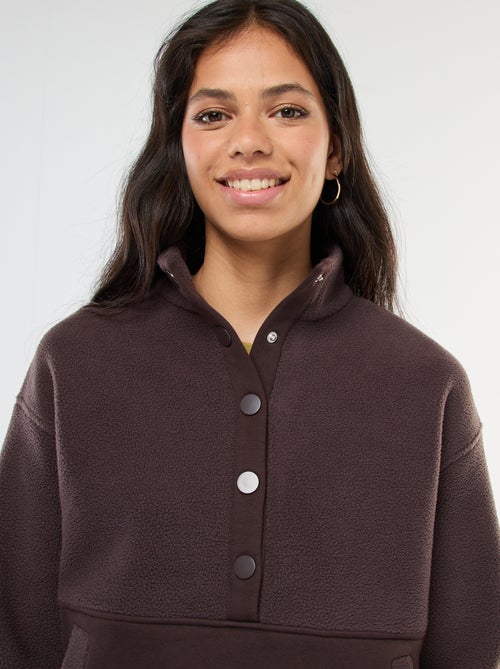 Camisola gola alta com efeito de lã de ovelha - Kiabi