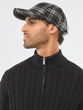 Camisola gola alta com fecho de correr e torcidos em algodão