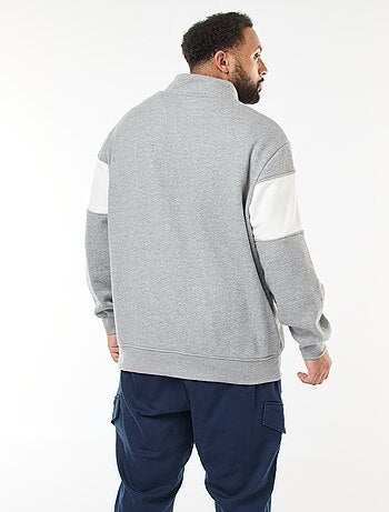 Camisola gola de camionista estilo colorblock em moletom