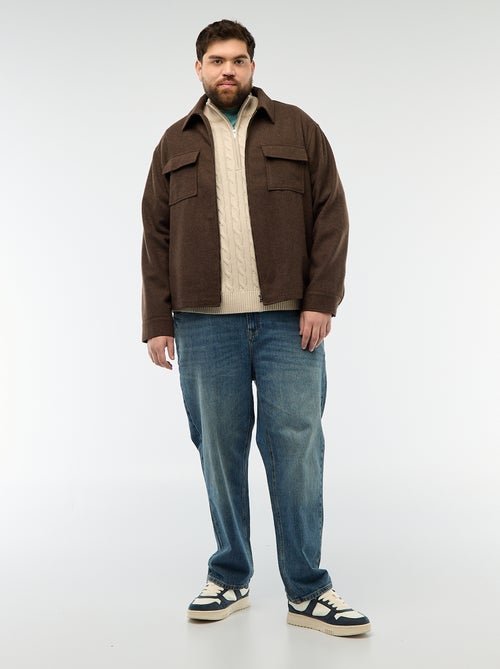 Camisola gola alta com fecho e torcidos - Kiabi