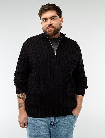 Camisola gola alta com fecho e torcidos