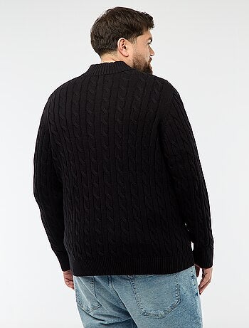 Camisola gola alta com fecho e torcidos