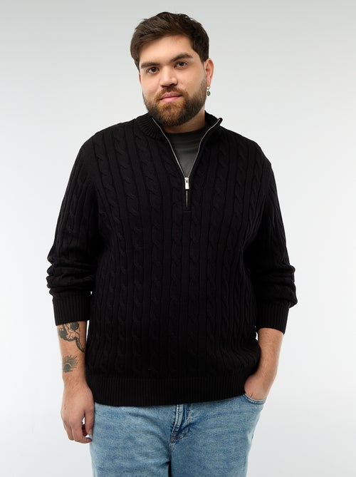 Camisola gola alta com fecho e torcidos - Kiabi