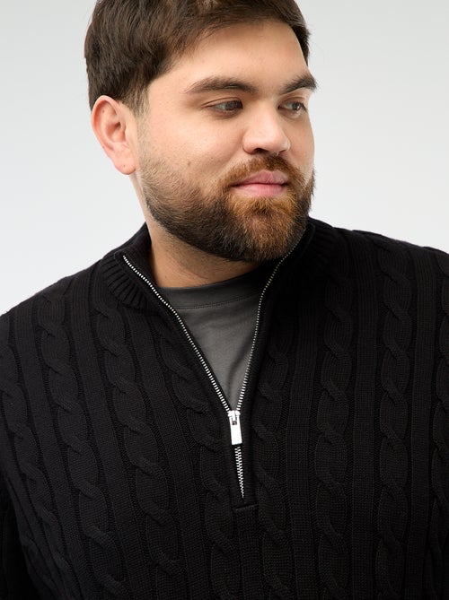 Camisola gola alta com fecho e torcidos - Kiabi