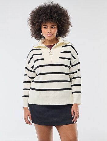 Camisola gola alta com fecho éclair