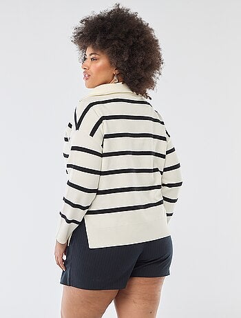 Camisola gola alta com fecho éclair