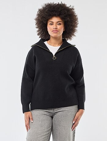 Camisola gola alta com fecho éclair