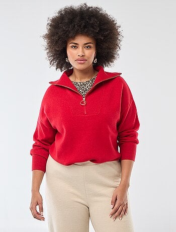 Camisola gola alta com fecho éclair