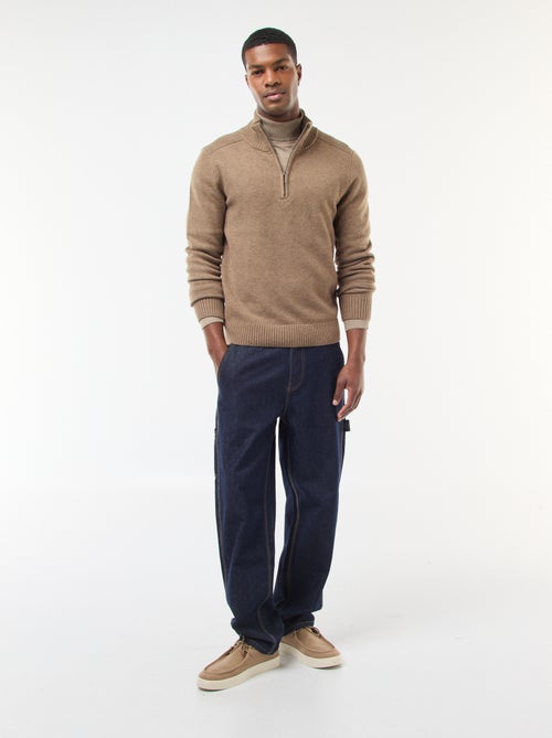 Camisola gola alta com fecho em malha grossa - Kiabi