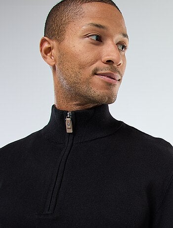 Camisola gola alta com fecho em malha