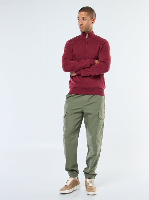 Camisola gola alta com fecho em malha - Kiabi