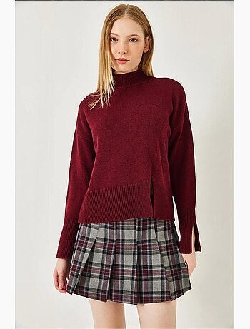 Camisola gola alta com fenda frontal lucci