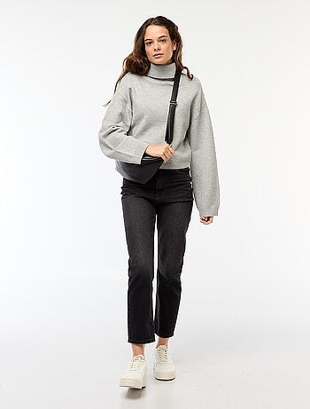 Camisola gola alta lisa