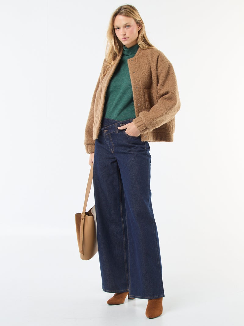 Camisola gola alta lisa Verde - Kiabi