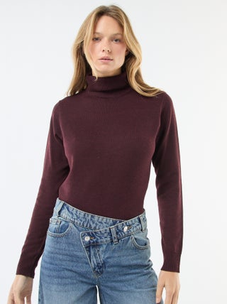 Camisola gola alta lisa