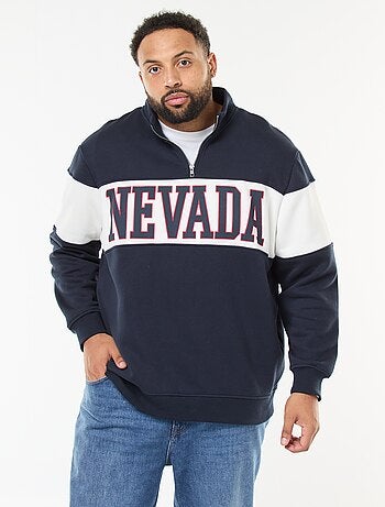 Camisola gola de camionista estilo colorblock em moletom