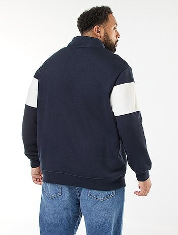 Camisola gola de camionista estilo colorblock em moletom