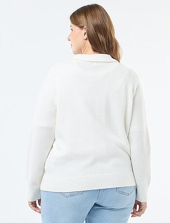 Camisola gola pólo com botões jóia